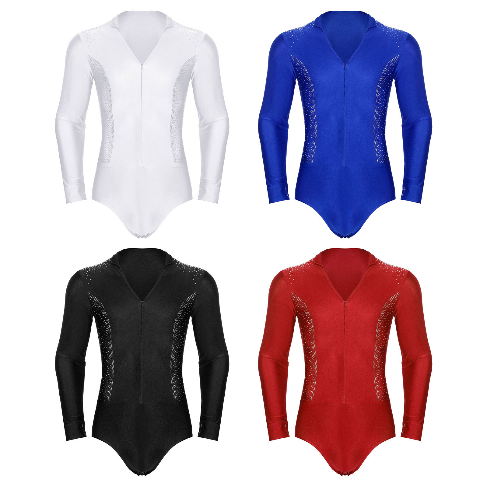 Mens Costume Eye-catching Bodysuit Competition Figure Skating Tango Sweatshirt