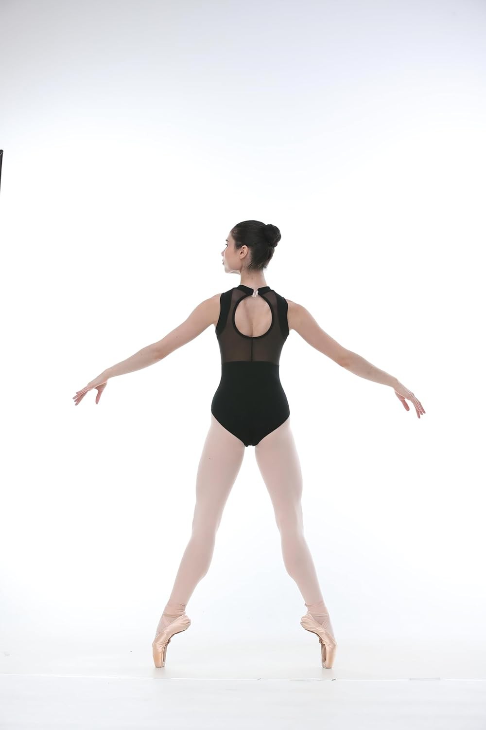 High Neck Leotard for Girls & Women 03D0330– Mesh Panel, Open Back, X-Large