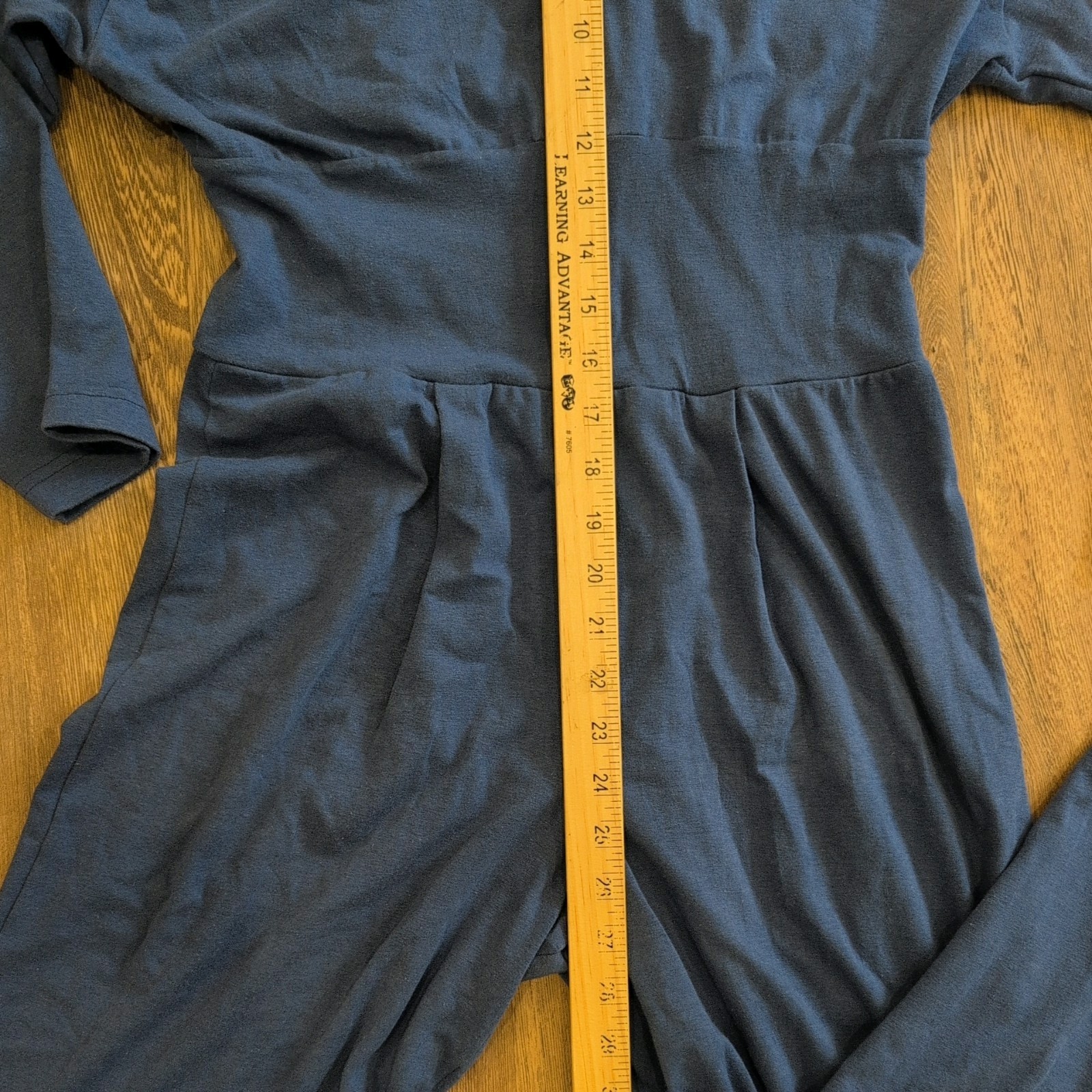 Vtg 80s 90s M blue One Piece Yoga Aerobics Jazzercise ballet stirrup pants retro