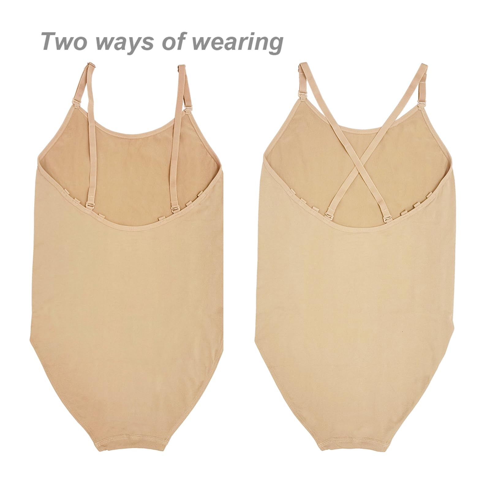 Deesorxin Nude Leotard Seamless Ballet Leotards L(8-12 Years,55-61″), Beige