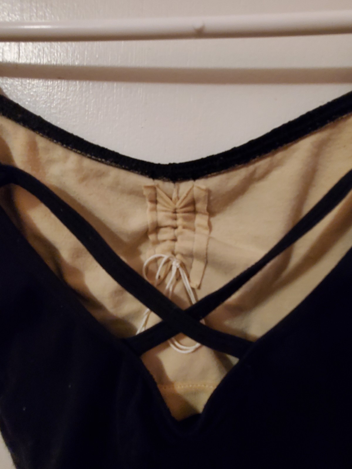 Prima Soft Black Lace Leotard with Cap Sleeves And Adjustable Pinch-Size M