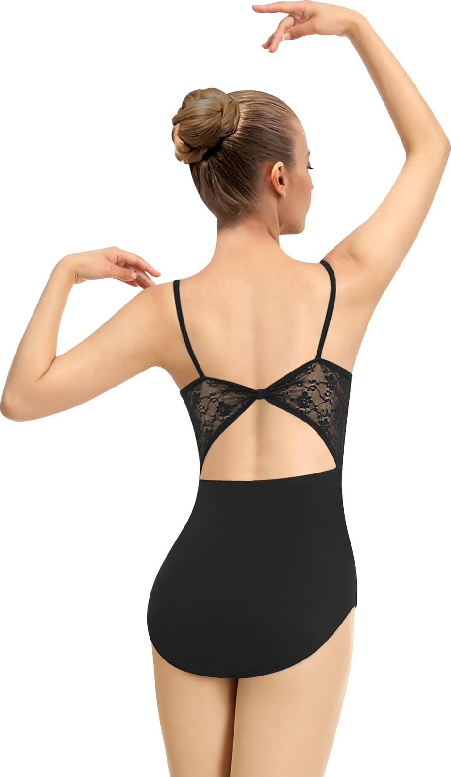 Womens Camisole Ballet Leotard For Dance Round Neck Full Front Lining Lace