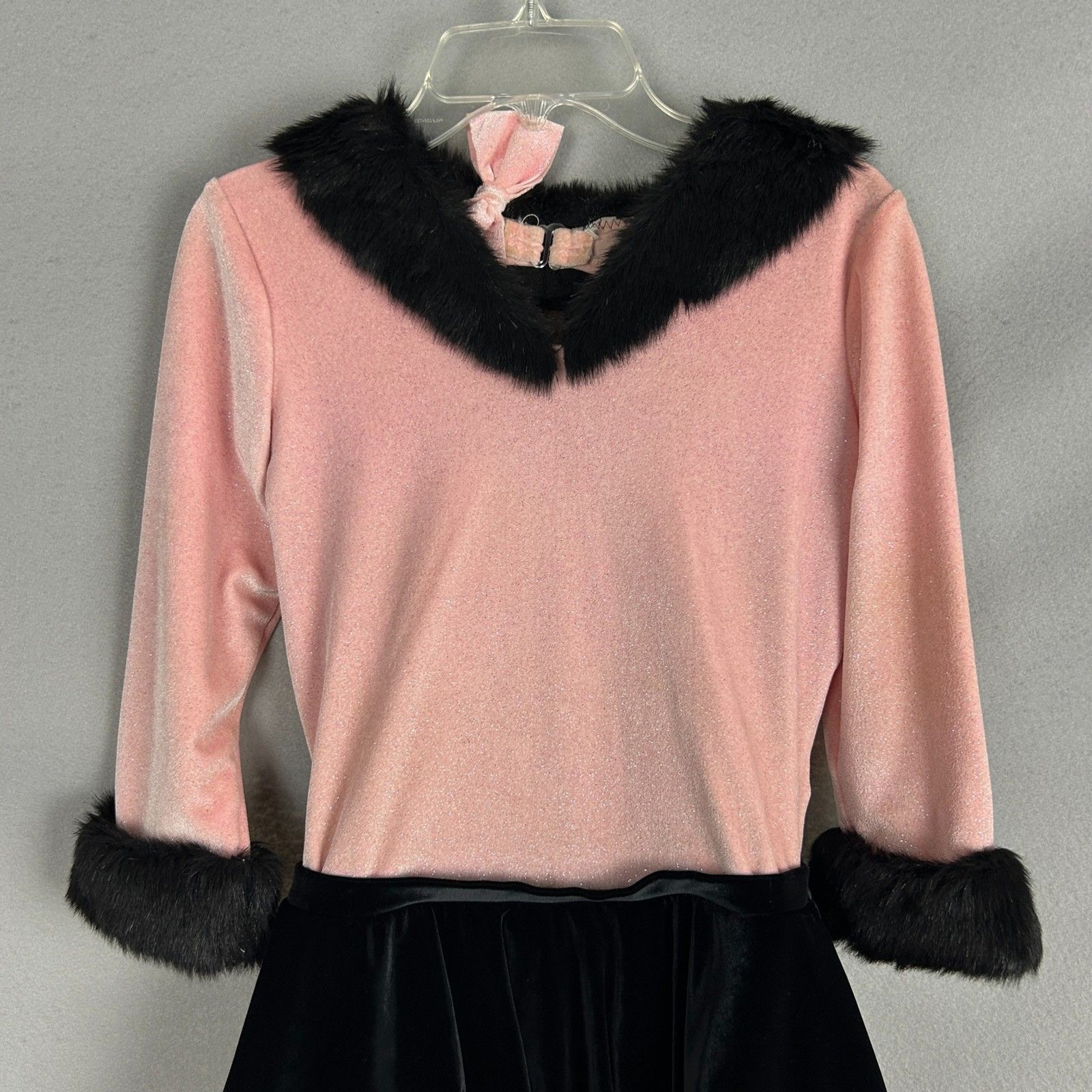 Mara Musical Theater Dance Set Adult Medium Pink Black Faux Fur Skirt Costume
