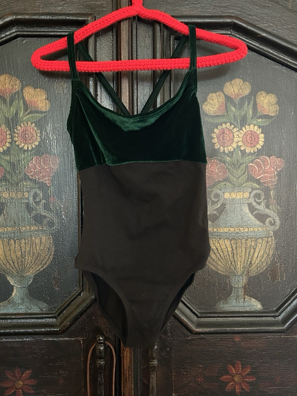 Women’s Black And Green Leotard, Small