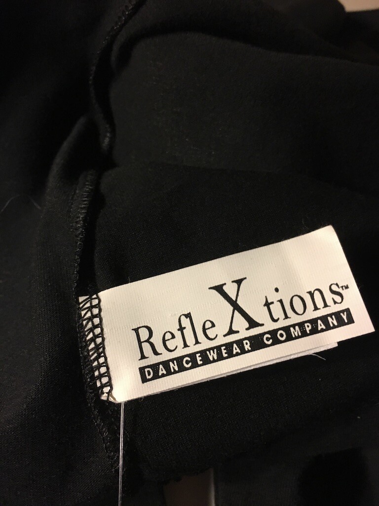 Reflections women long sleeve tee shirt Diva star black cotton lycra MED LG 8-12