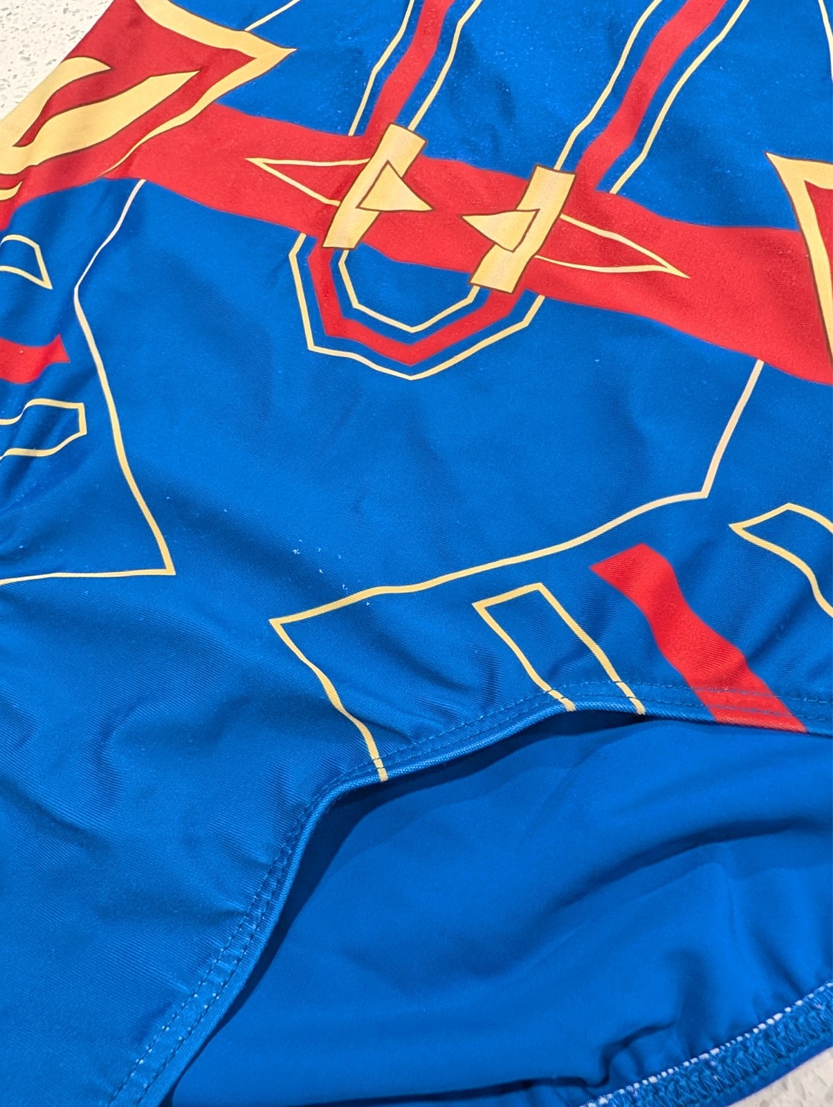 SUPERHERO Destira Gymnastics Dance Leotard AS Small Captain Marvel CANCER AWARE