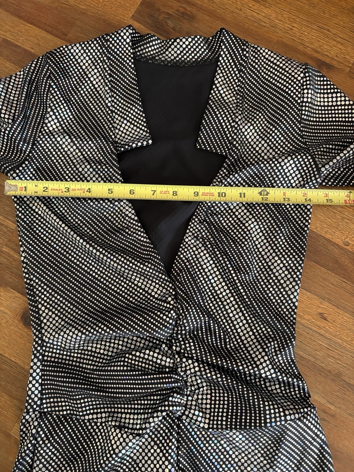 Kelle Company Dance Costume Black Iridescent Dots Dance Leotard Adult Small