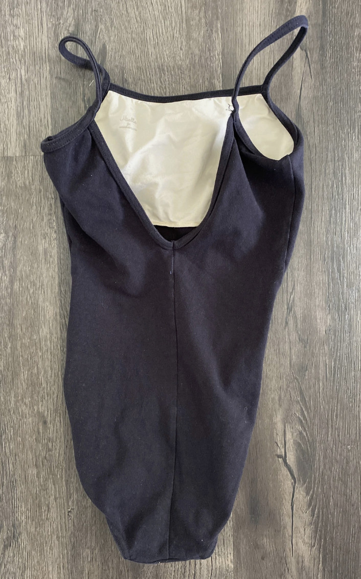 Mirella Classic Camisole Leotard (Adult Petite) BLACK , V Back, Shelf Lining