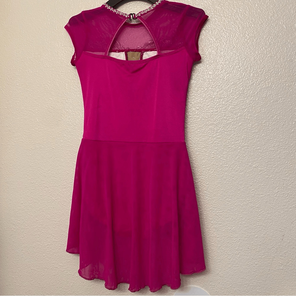 The Lineup dance costume lyrical hot pink custom SAGE SKIRTED LEOTARD SA 14