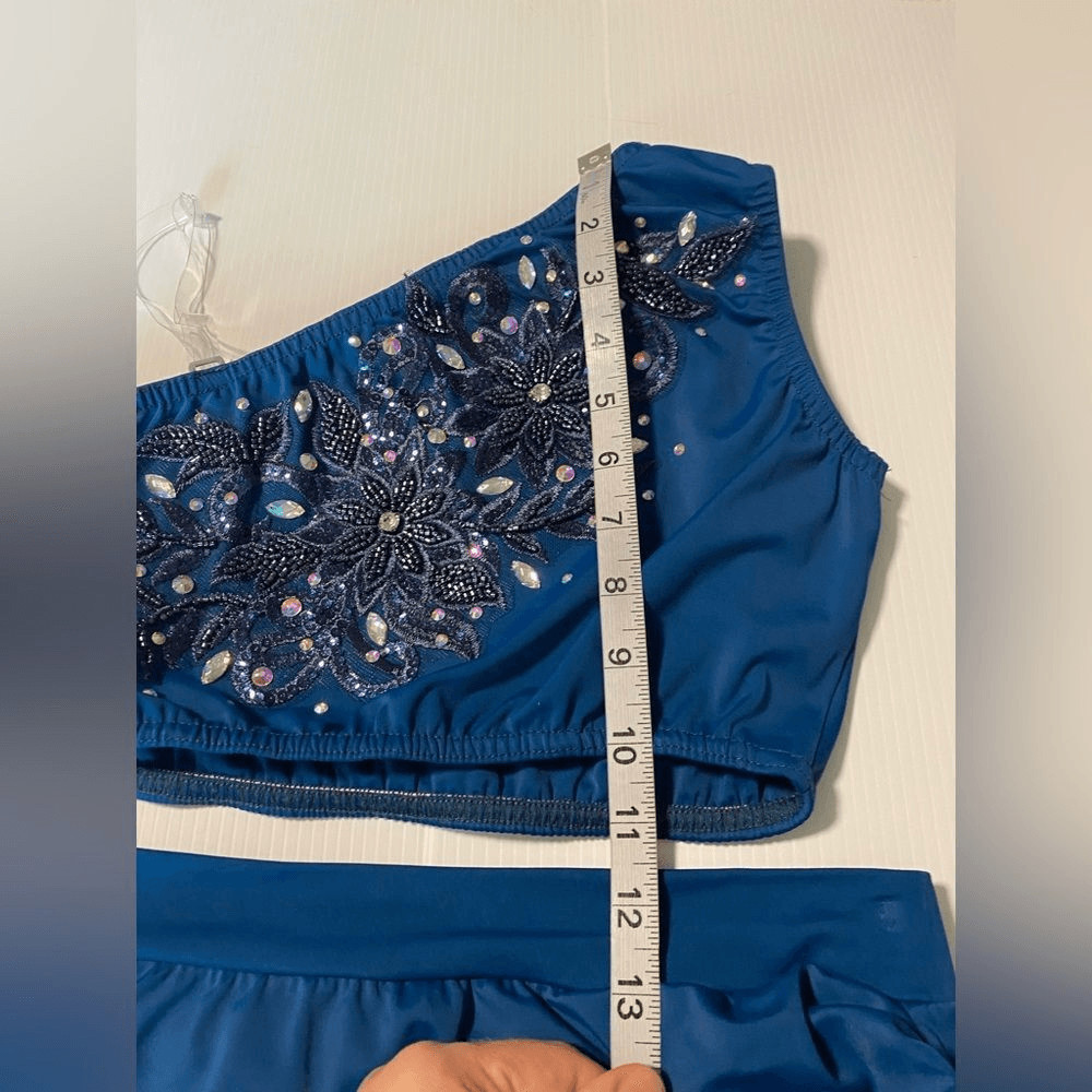 Kelle dance costume blue 2 piece AWAKENING 4424 contemporary lyrical MA adult
