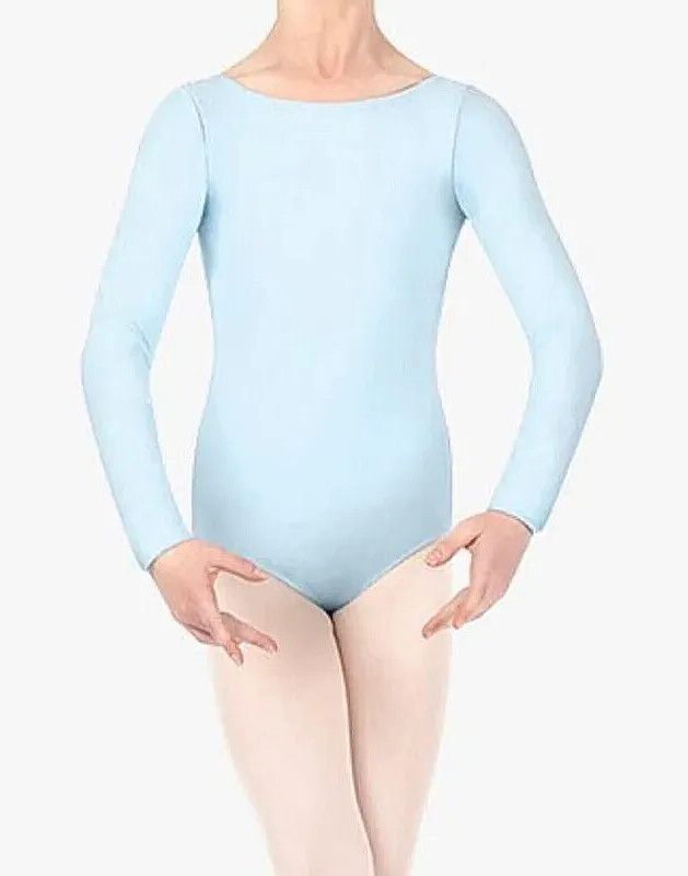 Theatricals Dancewear Leotard Bodysuit Long Sleeve V-Back TH5560 New Nwt Women