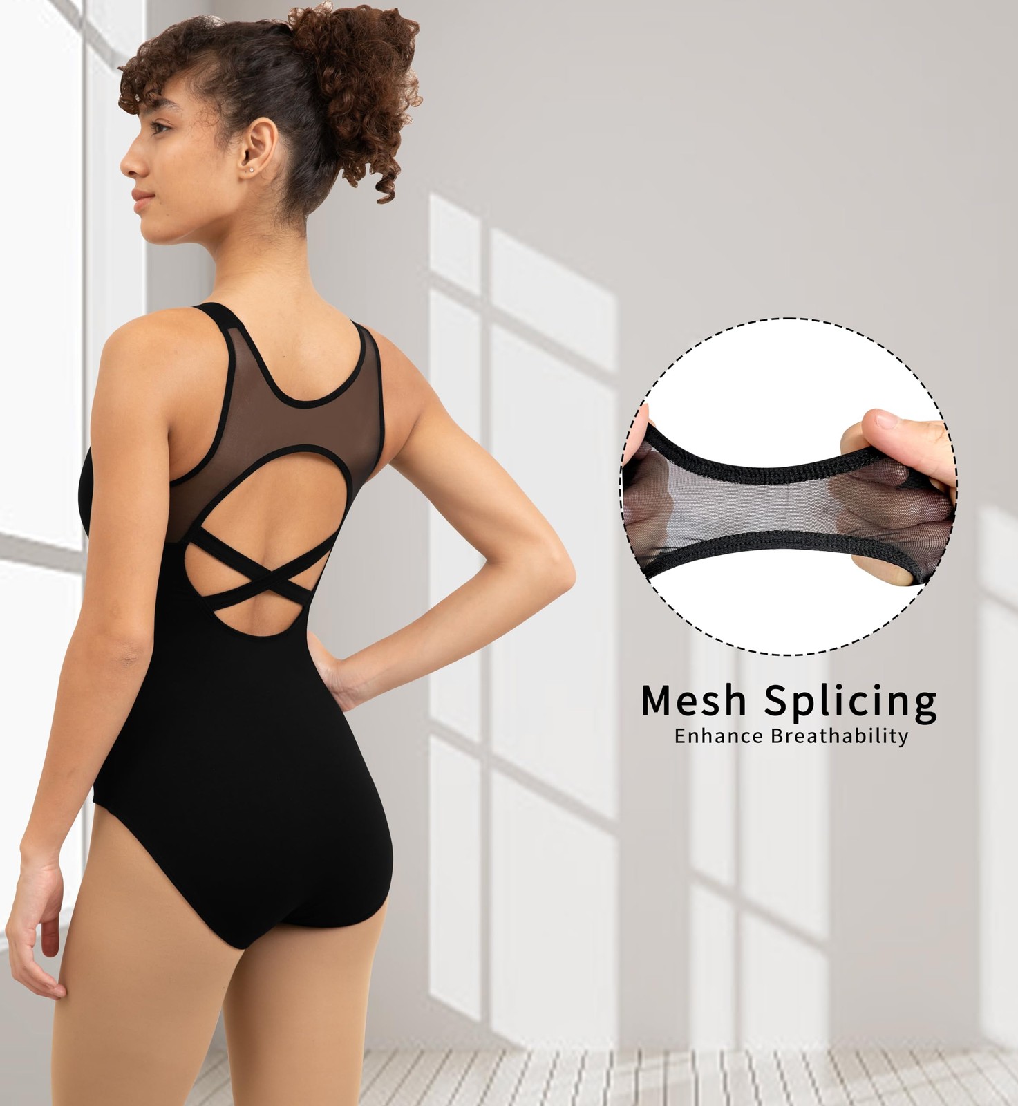 Mesh Tank Dance Leotard for Women Ballet,Breathable Design for Sports23620-06-S