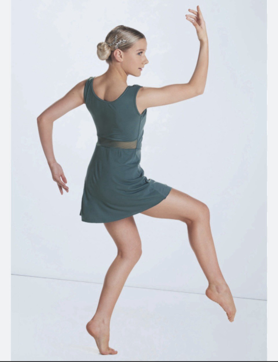 Weissman “Wrong Direction” 17911 SA solo dance costume Pine Bluish-Green Smocked