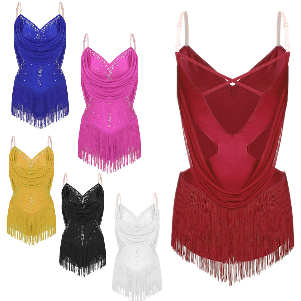 US Women Bodysuit Ballet Costume Jazz Dress Gymnastics Leotard Latin Dancewear