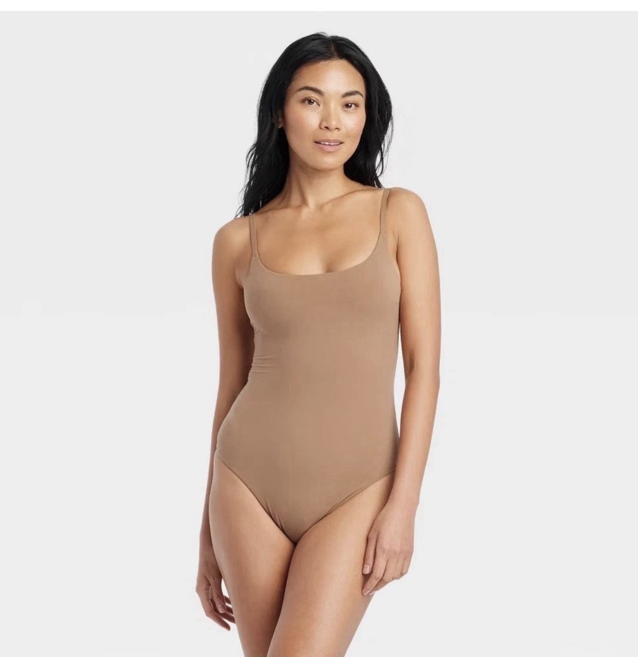Women’s 4-Way Stretch Cami Bodysuit – Auden – XXL – Brown J24