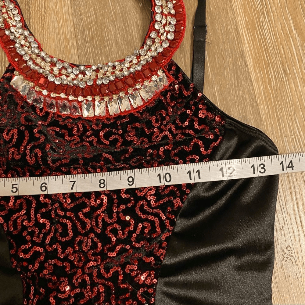 Revolution glamorous Tenth House 2 piece dance costume red TH19215 adult SA