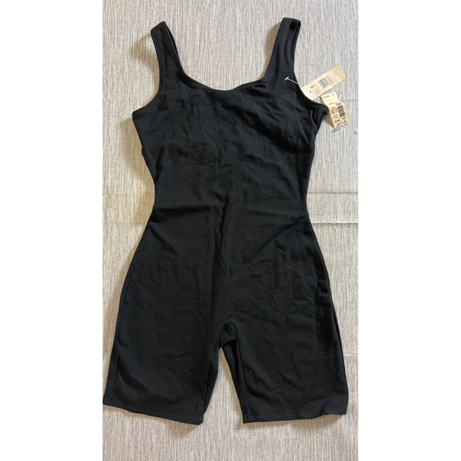Vintage 80s 90s Gilda Marx Unitard Leotard Black Sexy Back Built-in Bra M NWT
