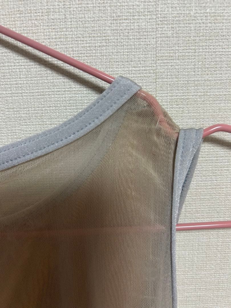 YUMIKO Ballet Leotard Blue Green x Beige Mesh size M F/S