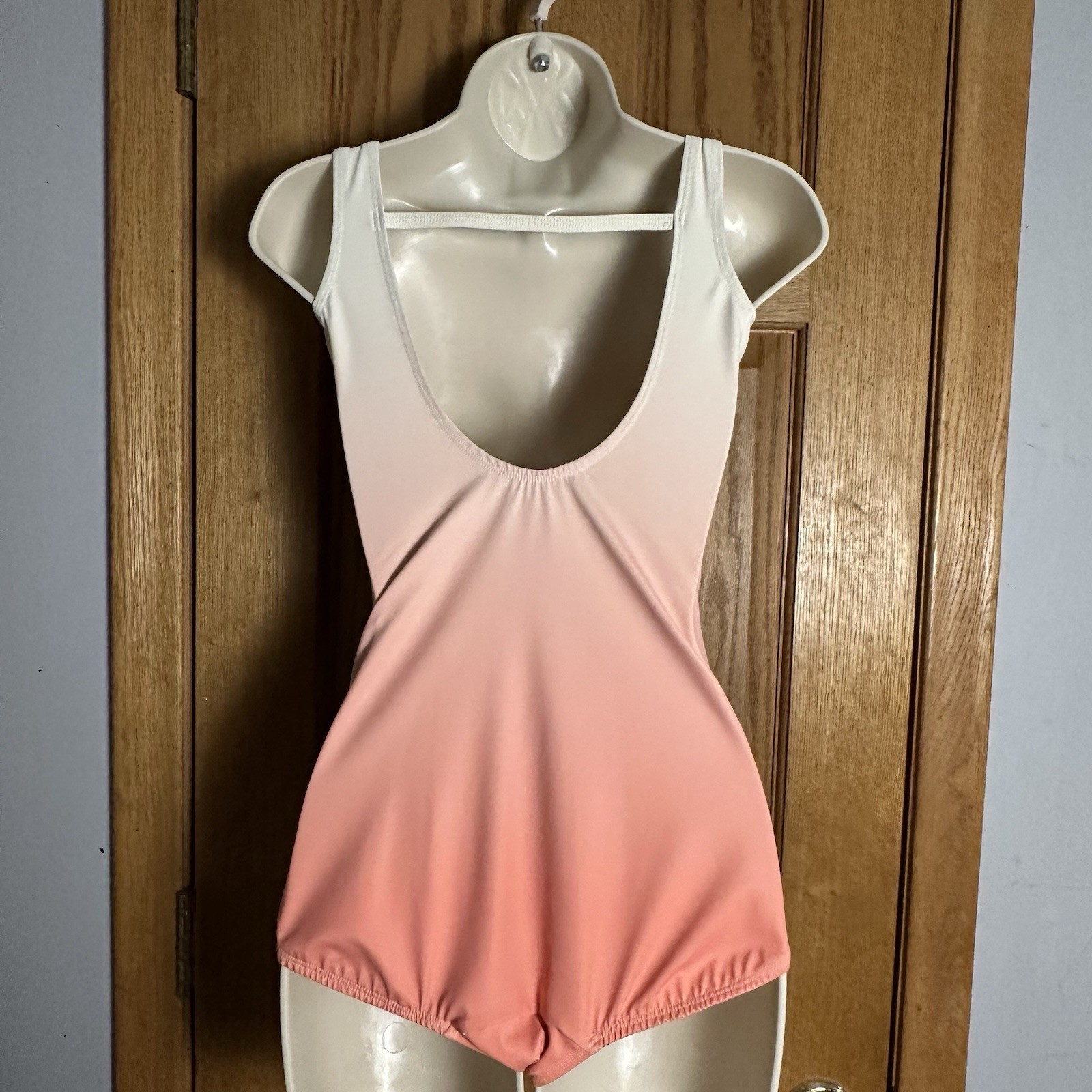 The line up Octavia Peach Ombre Rhinestone Embellished Leotard Dance Costume MA