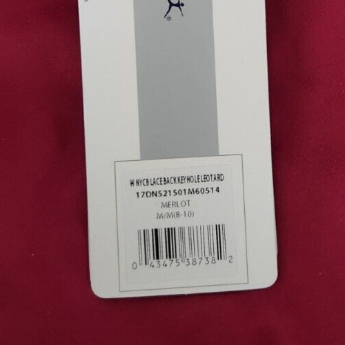 Danskin NYCB Women’s Medium (8-10) Merlot Lace Back Keyhole Leotard NWT