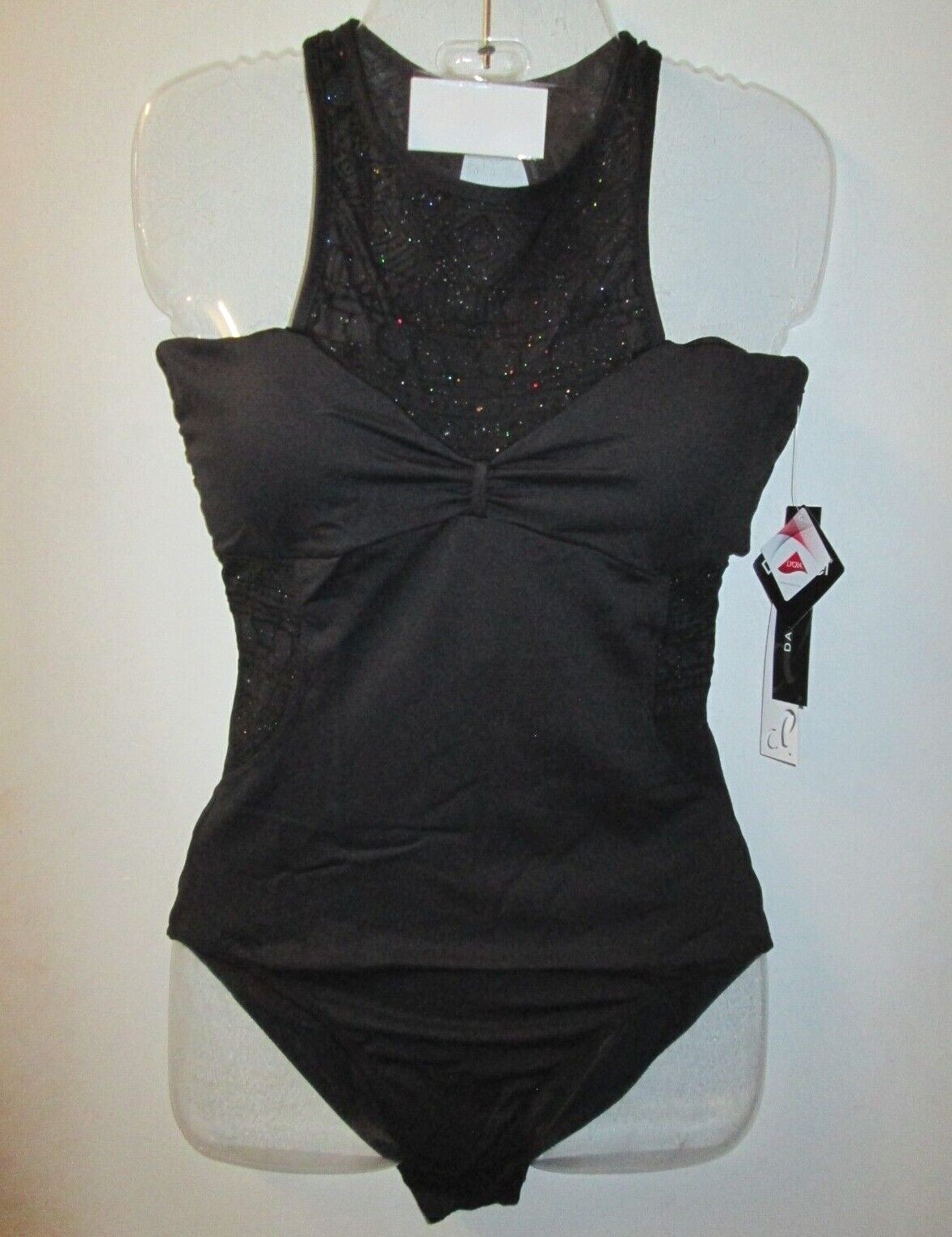 Leotard New Womens XL Dance Ballet Jazz Costume Black Bandeau Padded Bra Danshuz