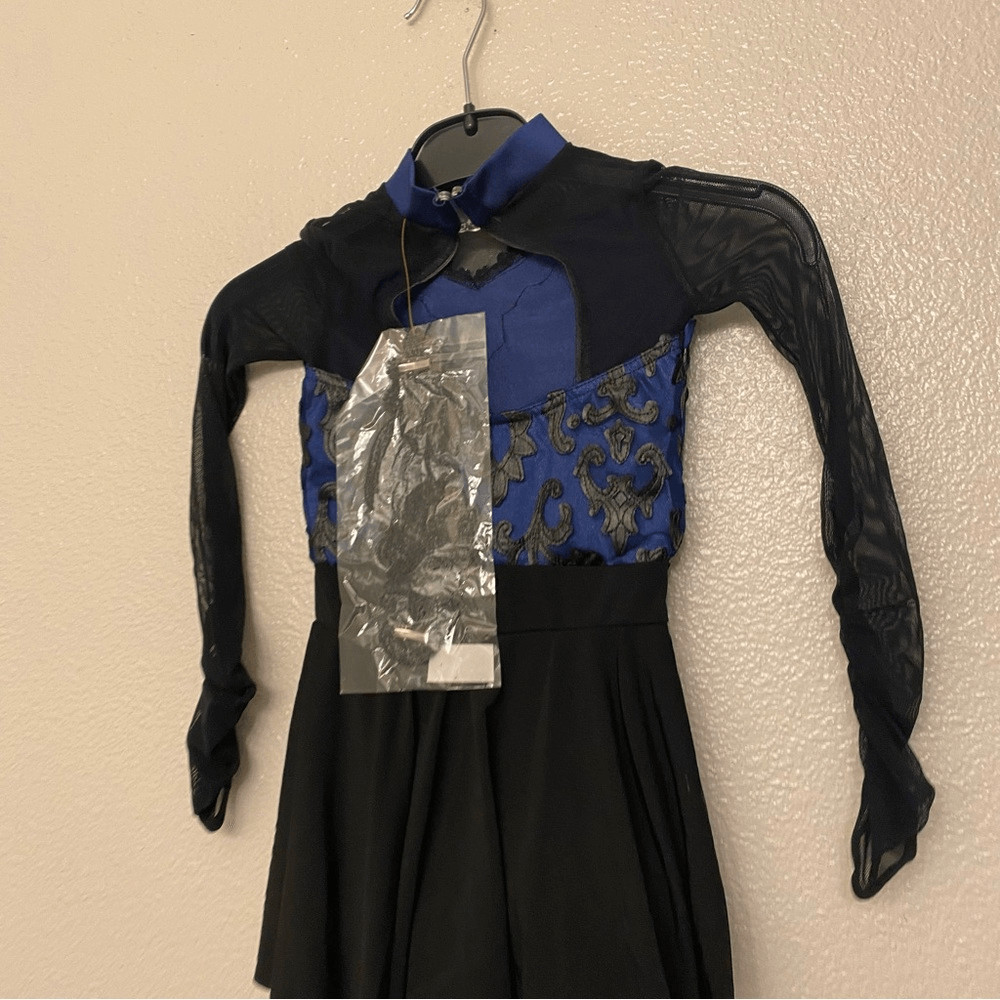 WEISSMAN Dance costume blue black embroidered dress The Imitation Game 11466 SC