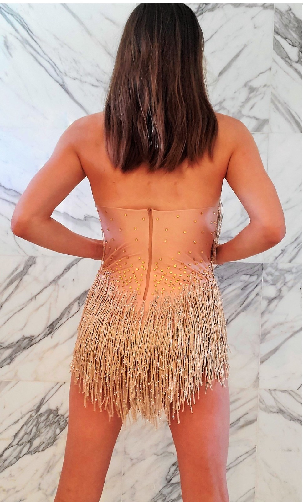 Fringe Flapper Dress S/M Dance Leotard Aerial Lyra Silks Costume Showgirl
