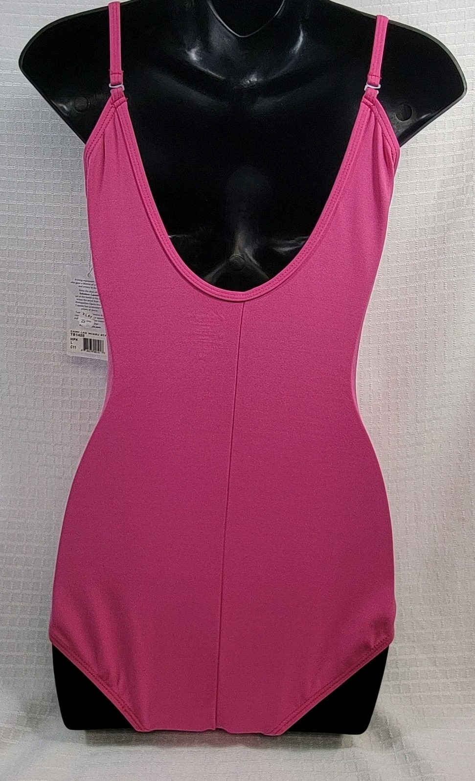Capezio Hot Pink Team Basics Leotard Adjustable Straps V-front & V-back SZ LA