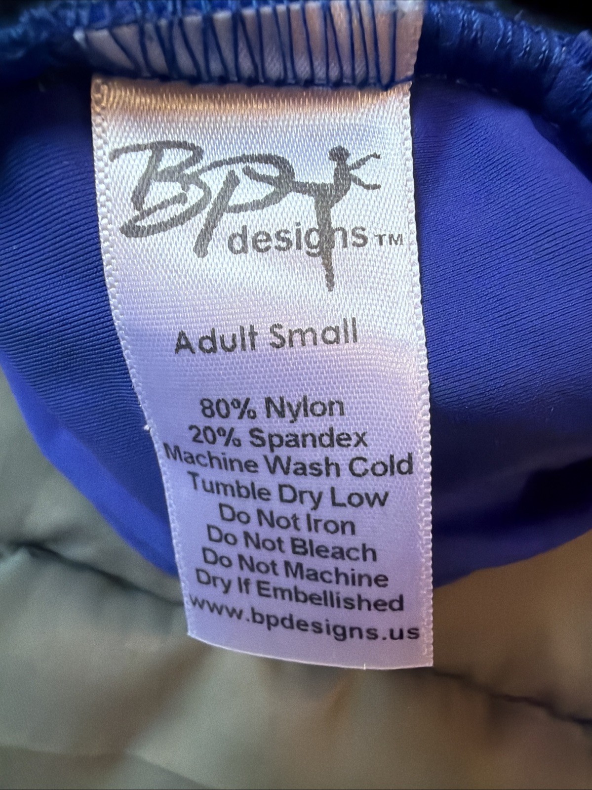 BP Designs Adult Small Blue Mock Neck Zip Front Dance Leotard Sleeveless Ballet