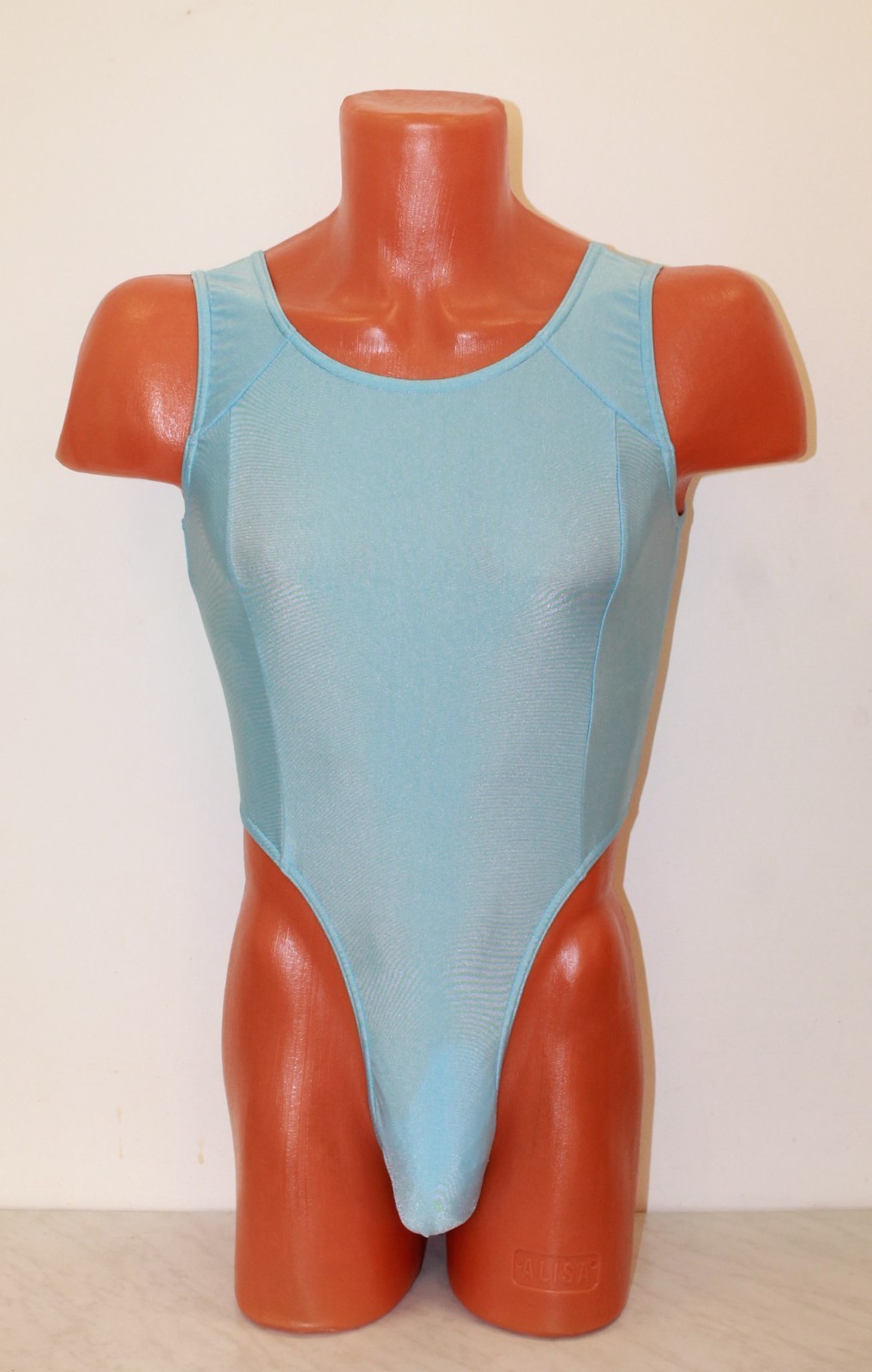 Men Thong Leotard 150-03 Light Blue Spandex Size L