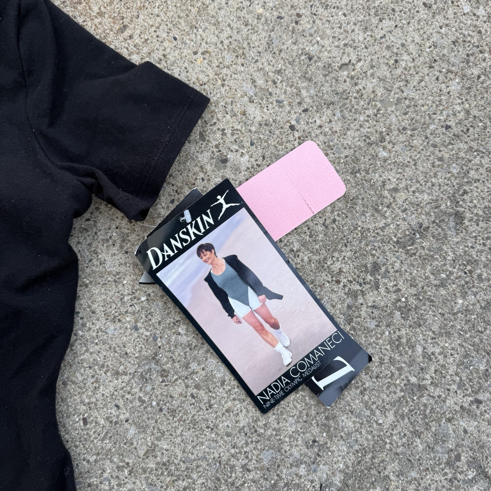 VTG NWT Danskin Nadia Comaneci Black Bodysuit Leotard Gymnast Sz S 1174 1995