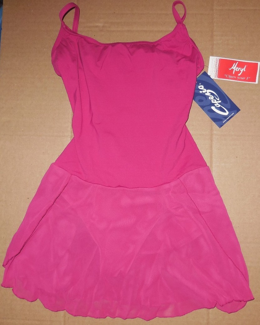NWT Capezio Ballet Dress Meryl Skirted Leotard Mulberry MC150 Camisole Adj Strap