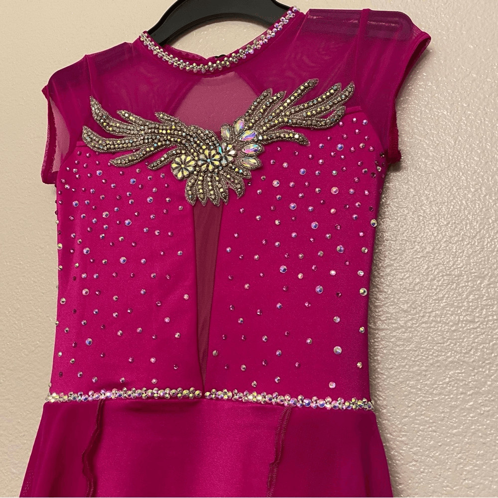 The Lineup dance costume lyrical hot pink custom SAGE SKIRTED LEOTARD SA 14