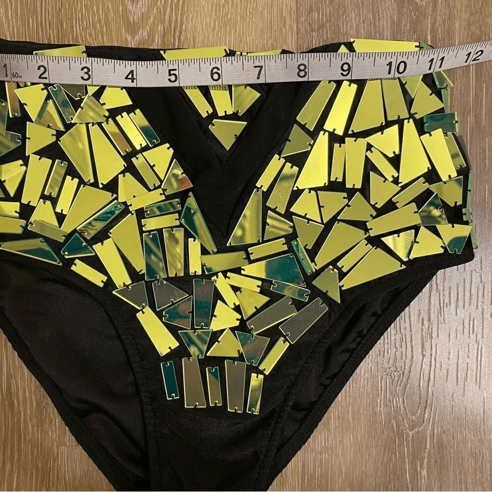 Glamour Green Mosaic Rhinestone 2 Piece Dance Costume Solo Jazz Contemporary SA