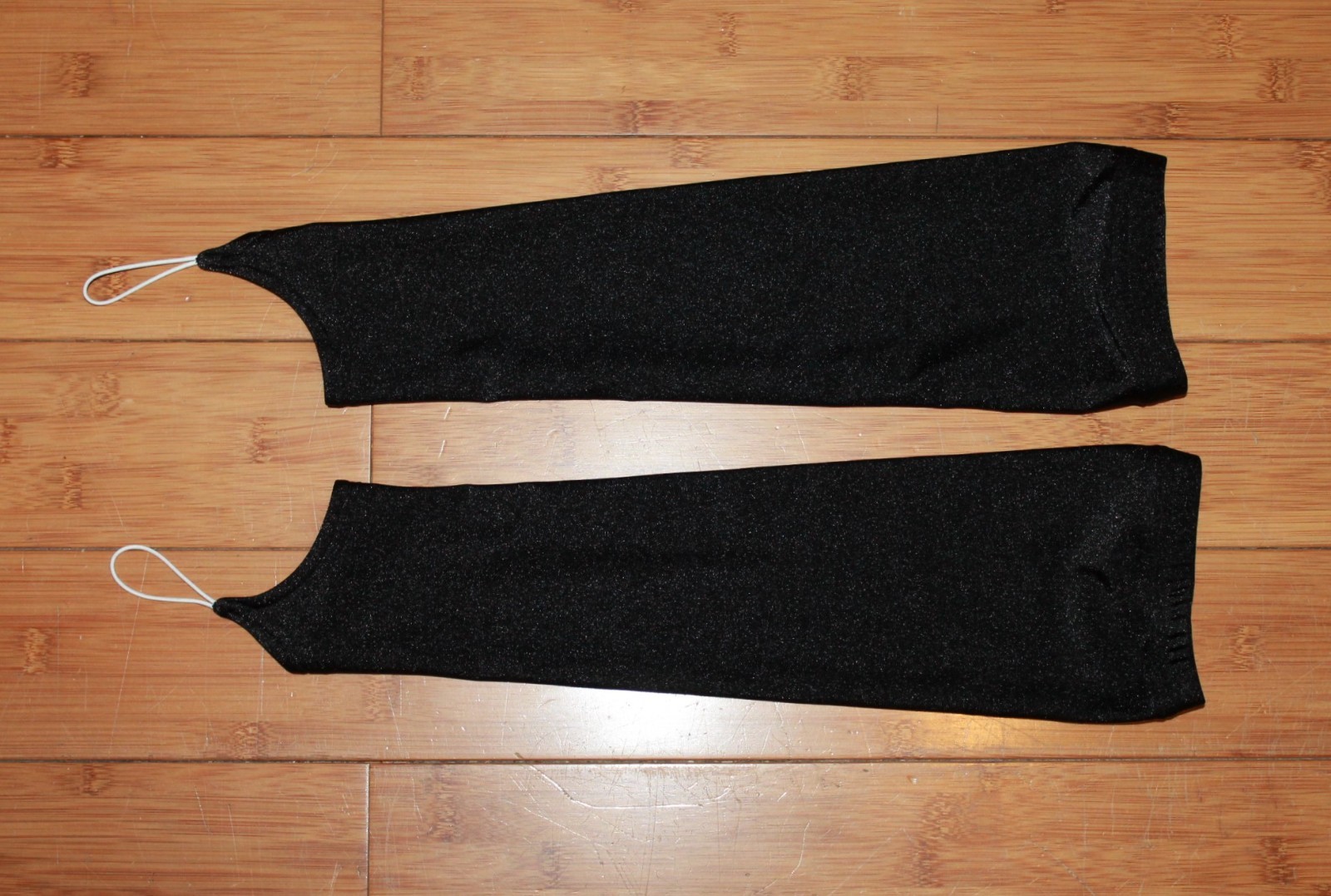 Women Thong One-piece Leotard 210-07 „Web“ and Mitts Black Spandex Size S