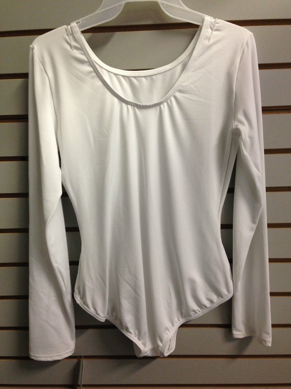 Body Wrappers 0209 Women’s Size Small (4-6) White Long Sleeve Leotard