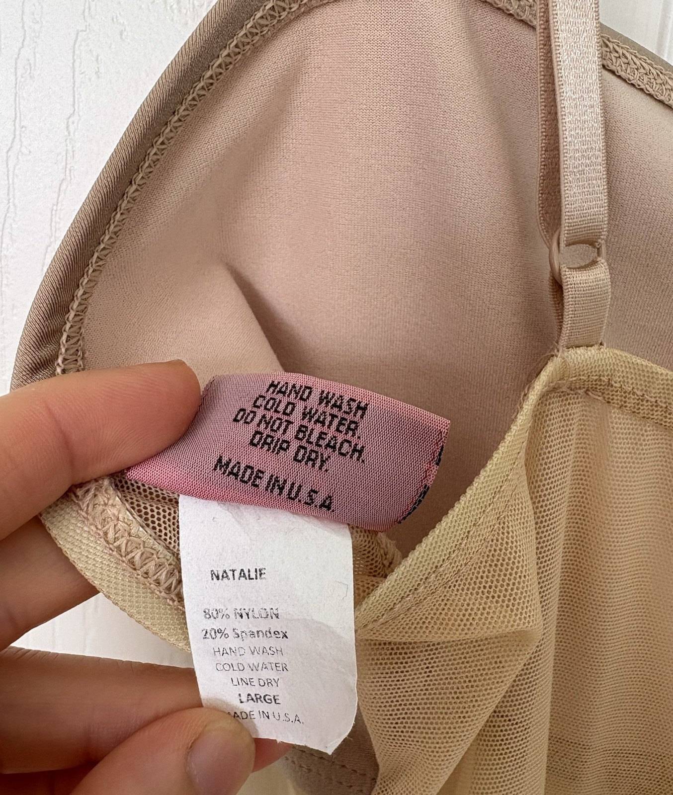 ****Women’s Natalie Damcewear Camisole Undercover Leotard Size Large Beige