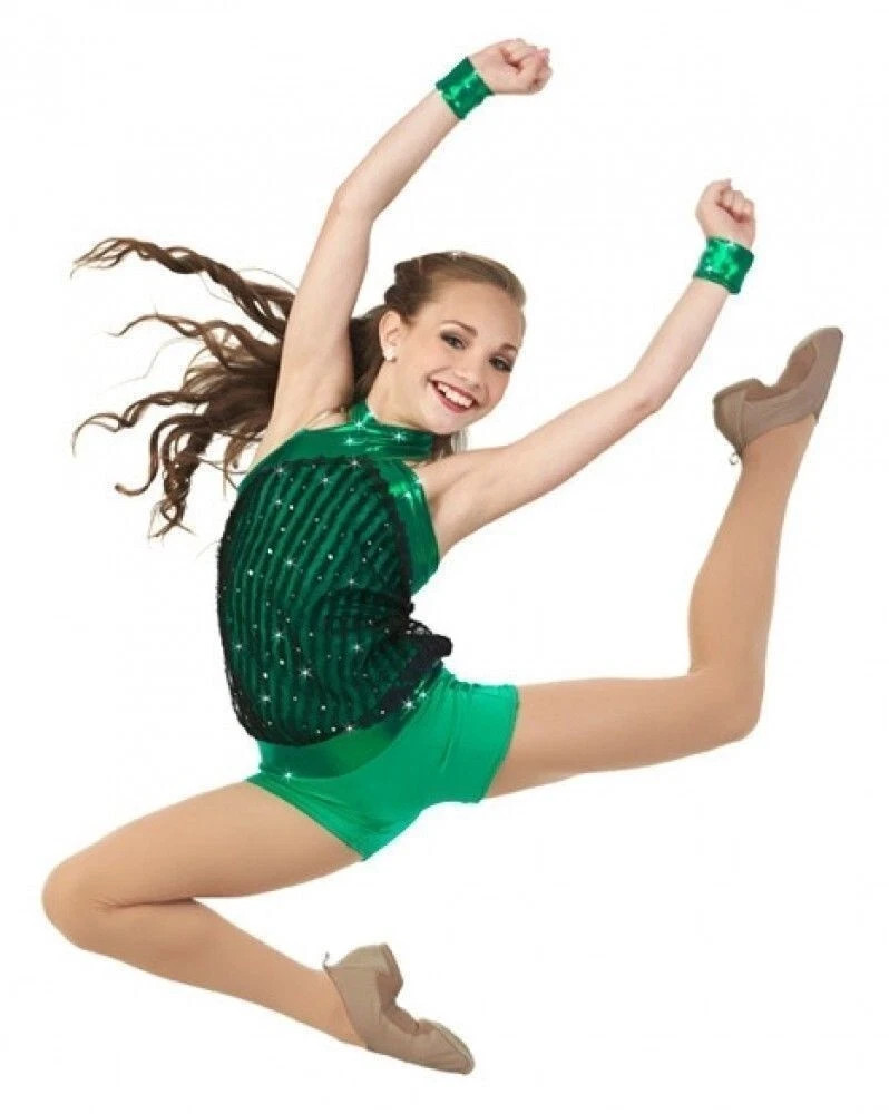 Lot of 5 Can’t Stop Dancing GREEN Adult XL Dance Costume Unitard & Cuffs New