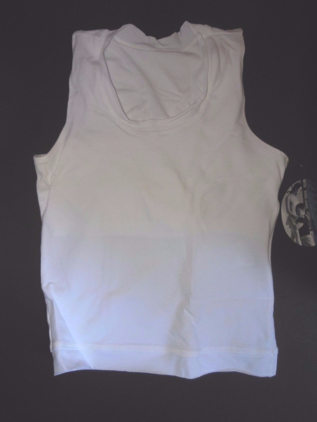 NWT CAPEZIO White cotton spandex yoga top Ladies sizes Soft Comfy stretch 9637