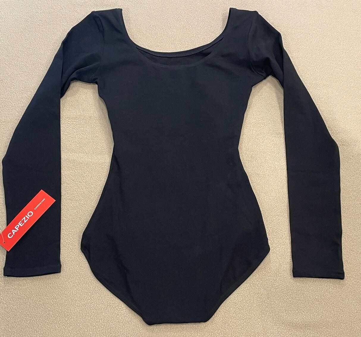 Capezio womens Cotton Long Sleeve Leotard CC450 Black Size XS NWT NEW