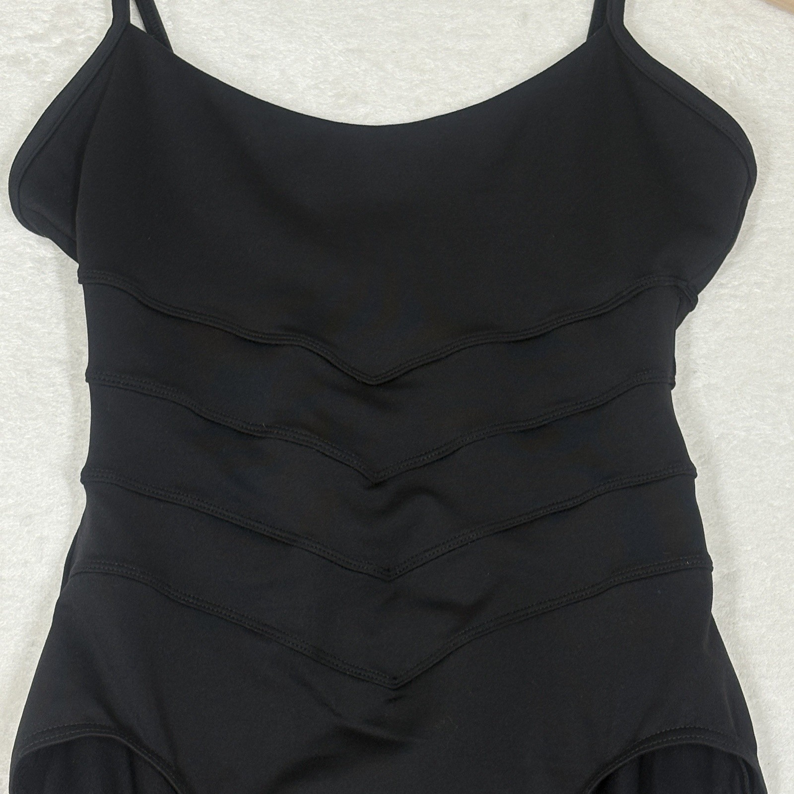 Mirella Princess Seam Cap Sleeve Leotard M/L Black
