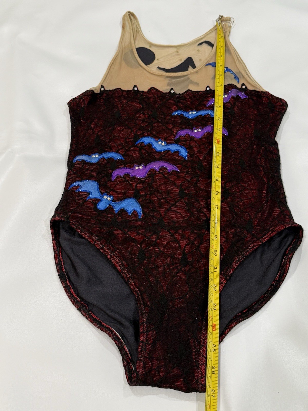 Leotard Rhythmic Gymnastics Bats Witch Handmade Dance Womens S/M