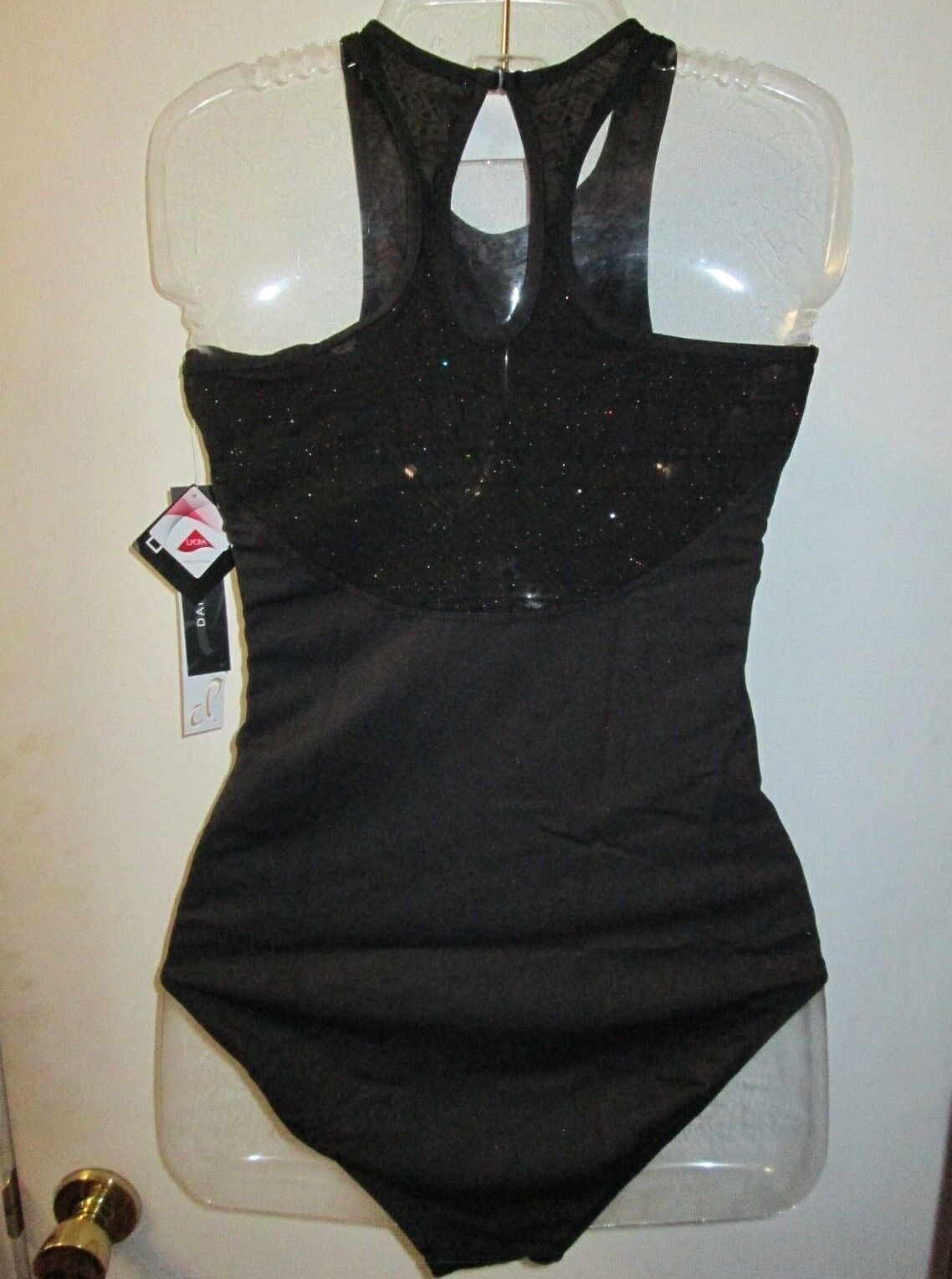 Leotard New Womens XL Dance Ballet Jazz Costume Black Bandeau Padded Bra Danshuz