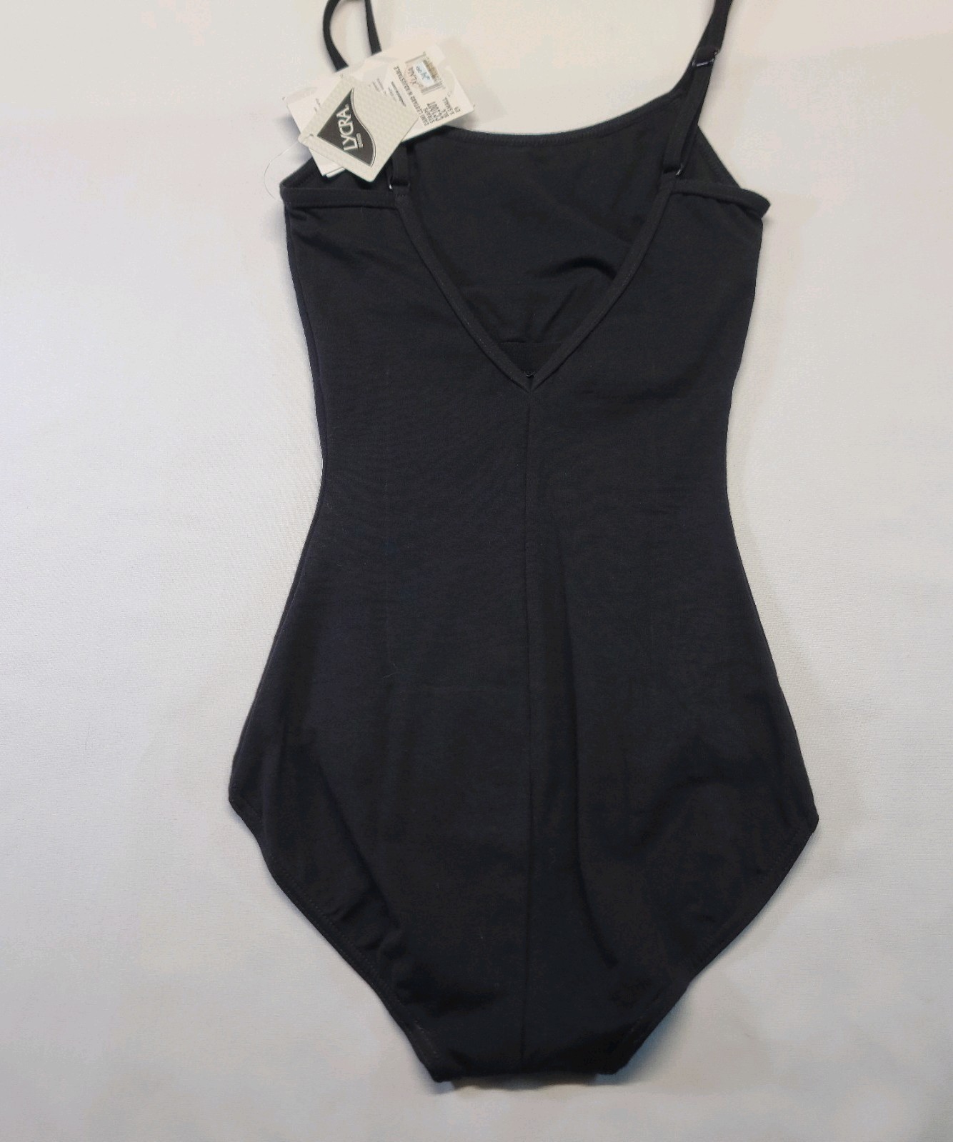 Capezio Cami Leotard with Adjustable Straps Black Scoop Front V-back SZ. XS-Tall