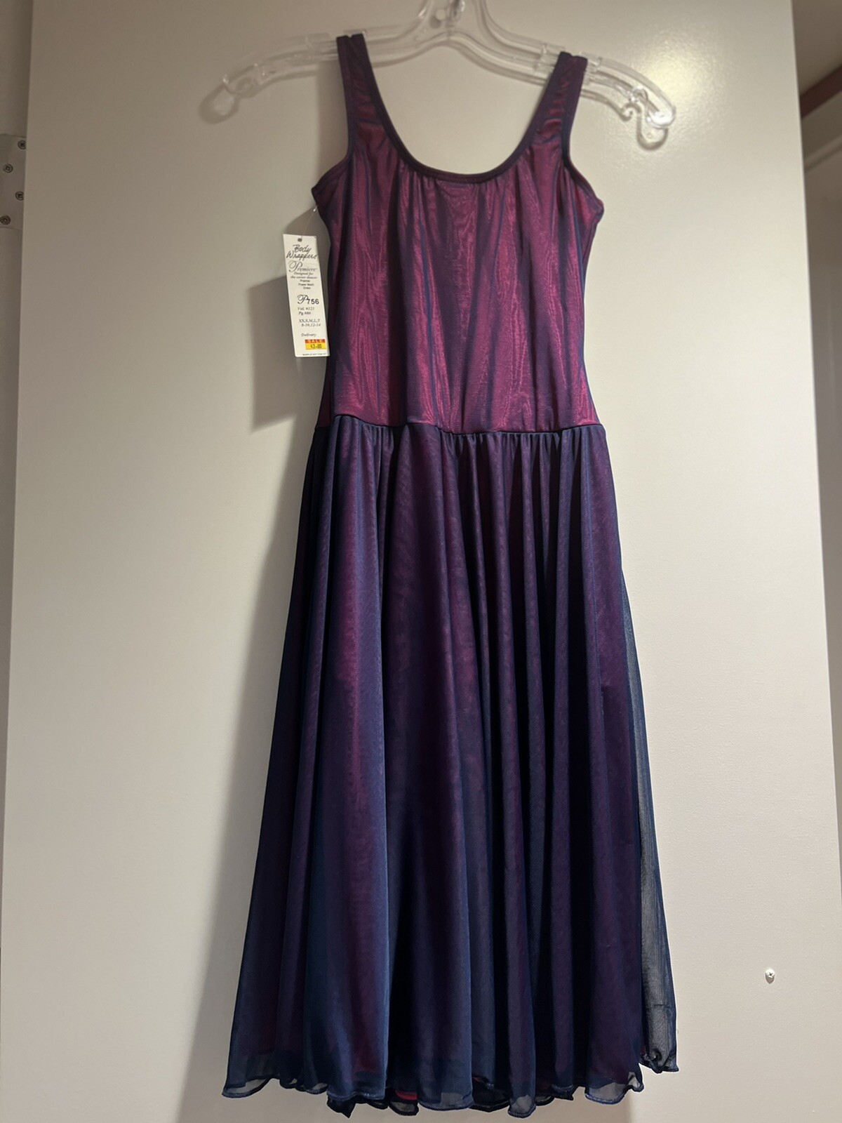Body Wrappers Premiere Ballet Dance Blue Pink Mesh Dress Ladies Medium NWT