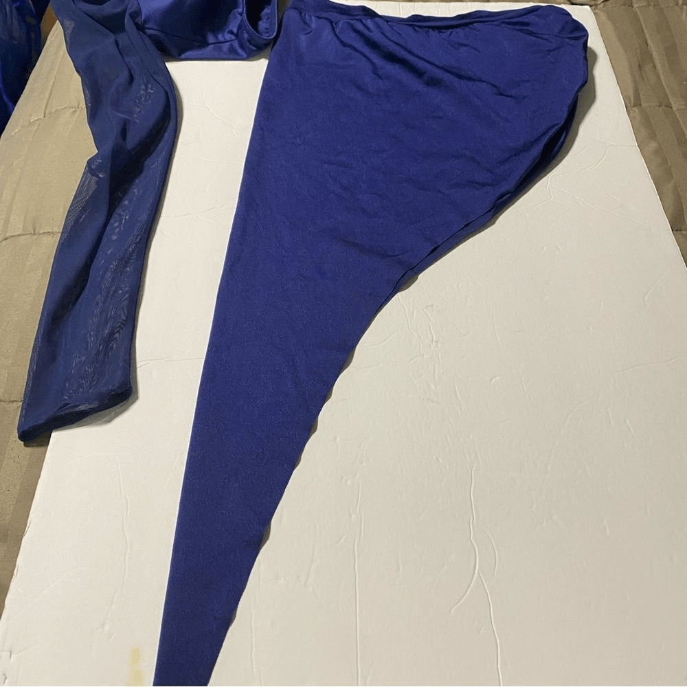 Kelle Competition Dance Costume Navy Blue Long Sleeve Lyrical Solo Adult Medium