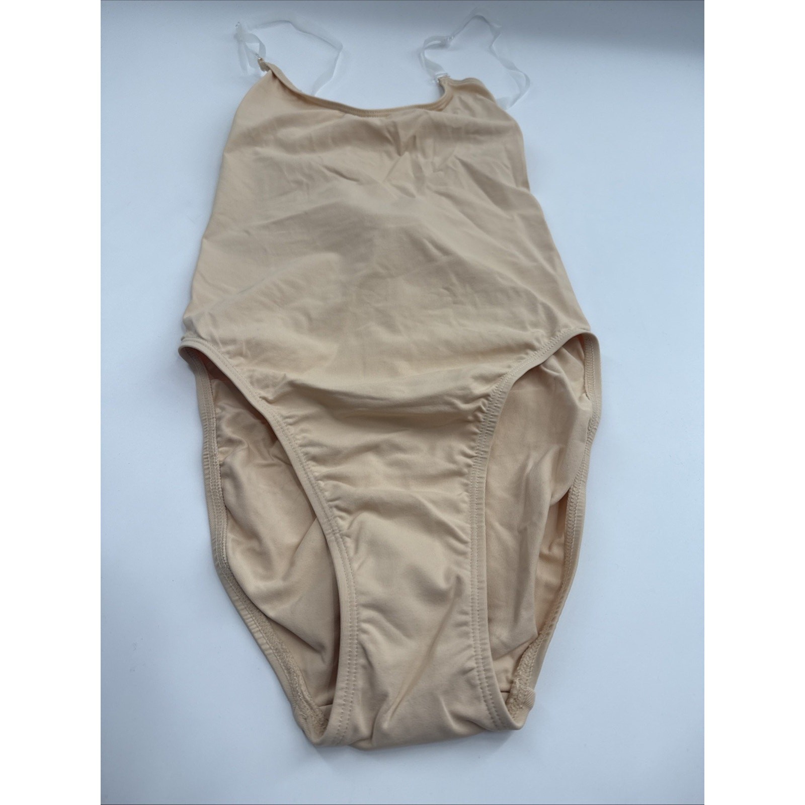 Capezio Womens Camisole Leotard With Clear Transition Straps Nude- Small *READ..
