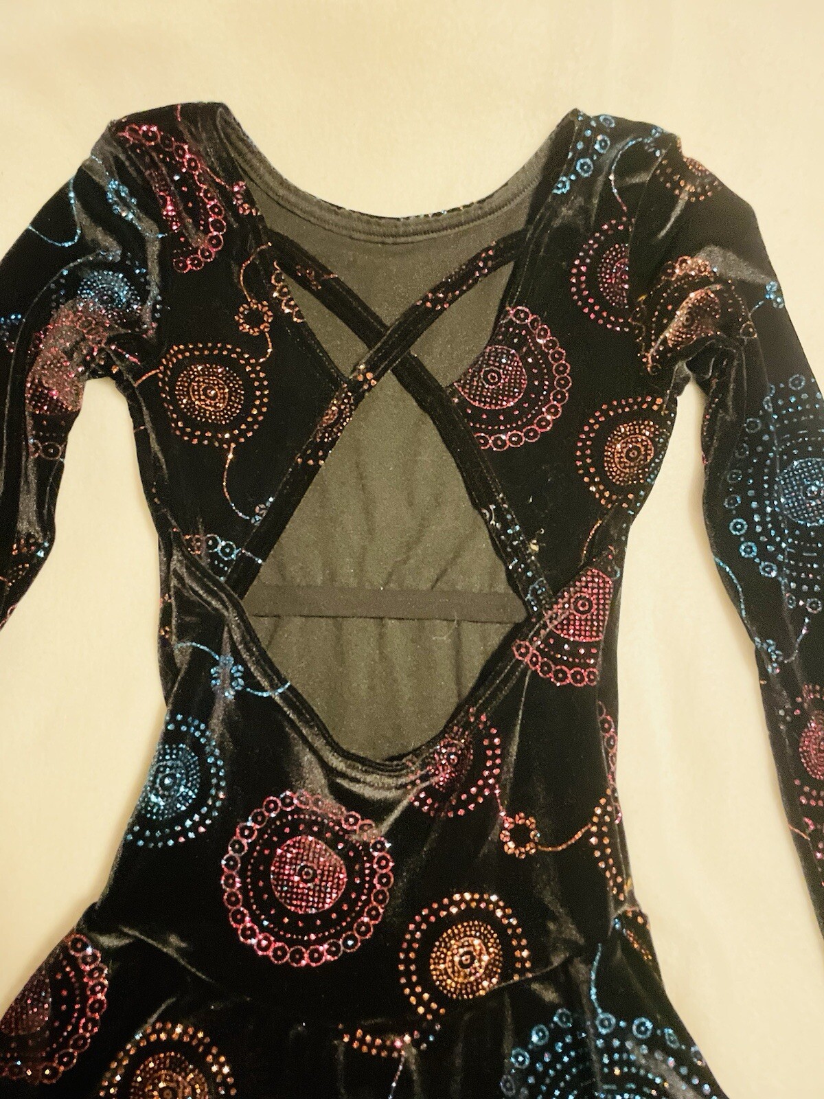 Mondor Glitter Black Multicolor Kids Dance Figure Skating Leotard