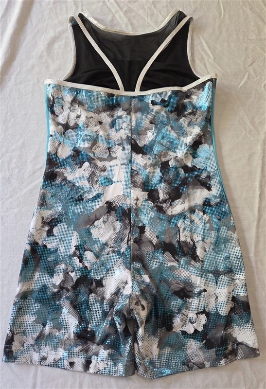 NWOT Rainbeau Moves XL Sparkle Camo Blue Dance or Gymnastic Leotard 129331