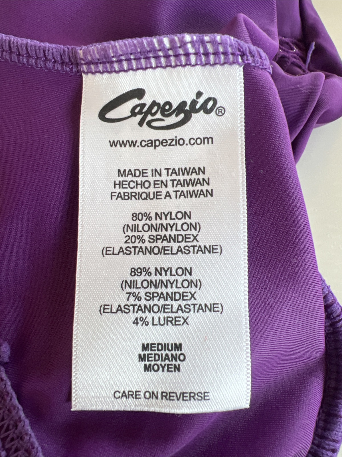 Capezio Women Purple Pleated Synergy Camisole Dress Open Back Size M